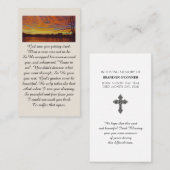 Beautiful Sunset on a Lake Memorial Prayer Card Visitenkarte (Vorne/Hinten)