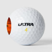 Beautiful Sunset Orange Golden Sky Sea Gold Name Golfball (Logo)