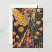 Beautiful Surreal Colorful Dandelion Fairy Postkarte (Vorne/Hinten)