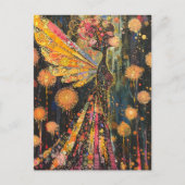 Beautiful Surreal Colorful Dandelion Fairy Postkarte (Vorderseite)