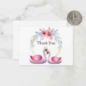 Beautiful Swan Danke-Card Mitteilungskarte (Vorderseite/Rückseite Beispiel)