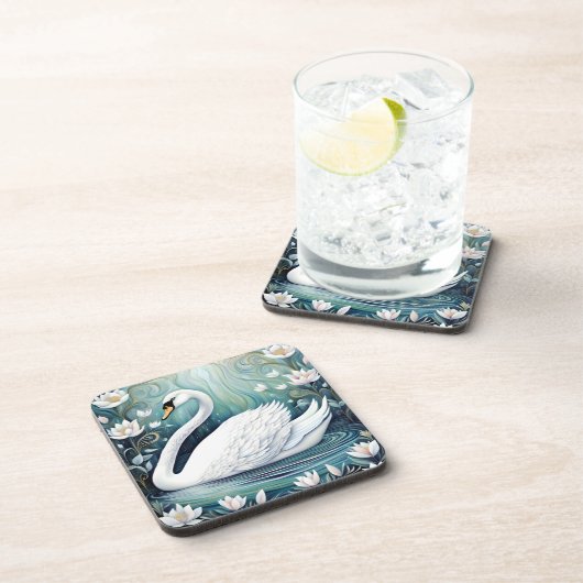 Beautiful Swan Getränkeuntersetzer (Rechte Seite)