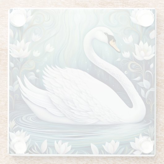 Beautiful Swan Glasuntersetzer (Rückseite)