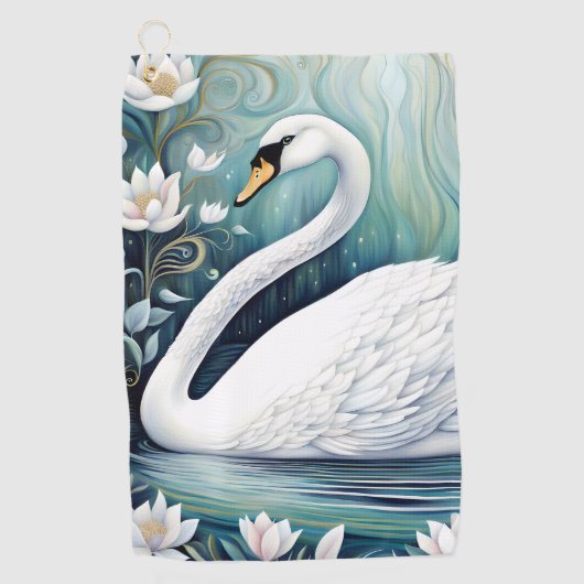 Beautiful Swan Golfhandtuch (Vorderseite)
