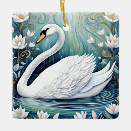 Beautiful Swan Keramikornament (Vorderseite)