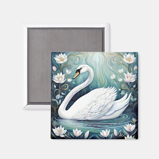 Beautiful Swan Magnet (Vorderseite/Rückseite)