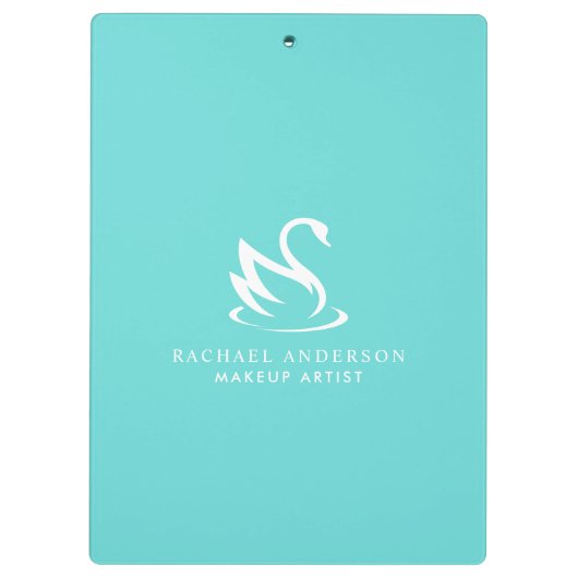 Beautiful Swan Minimalistisches Logo und Name Klemmbrett (Rückseite)