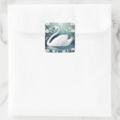 Beautiful Swan Quadratischer Aufkleber (Tasche)