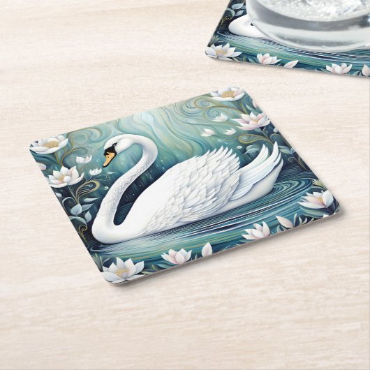 Beautiful Swan Rechteckiger Pappuntersetzer (angewinkelt)