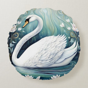 Beautiful Swan Rundes Kissen