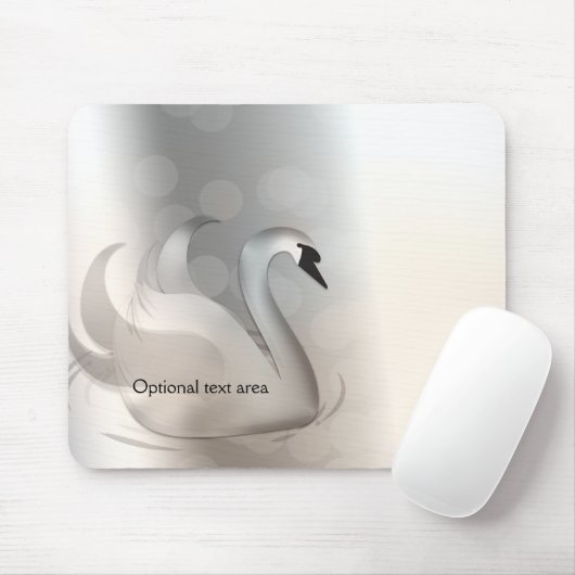 Beautiful Swan Silver Elegant Custom Mousepad (Mit Mouse)