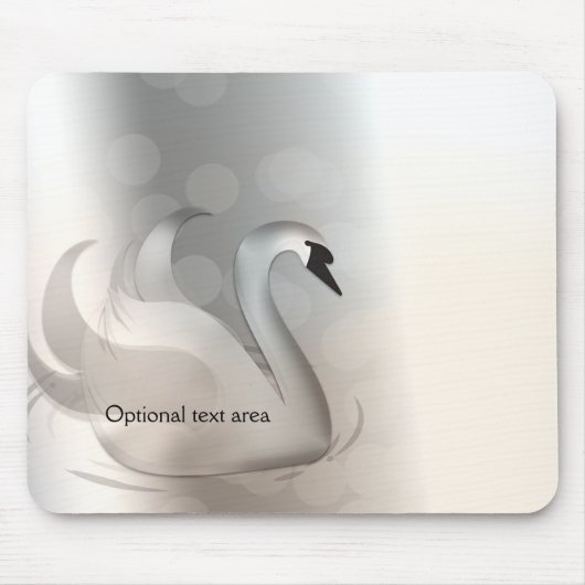 Beautiful Swan Silver Elegant Custom Mousepad (Vorne)