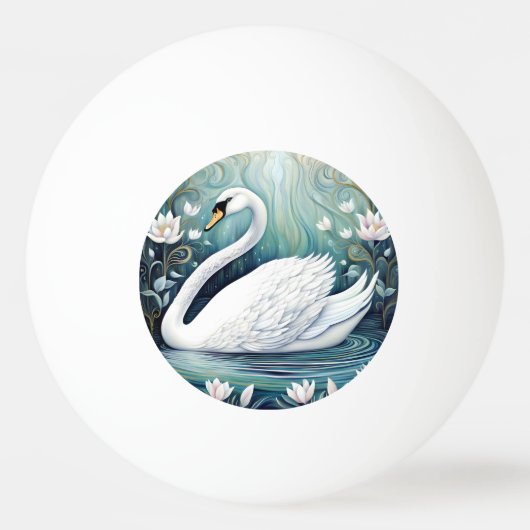 Beautiful Swan Tischtennisball (Vorderseite)