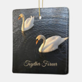 Beautiful swans Anniversary Keramikornament (Links)
