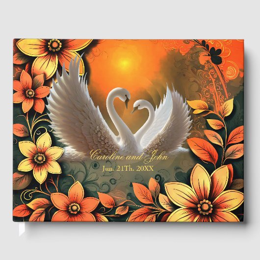 Beautiful swans in love.  gästebuch (Vorderseite)