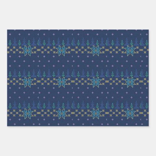 Beautiful Sweater Strick Pattern Geschenkpapier Set (Vorderseite)