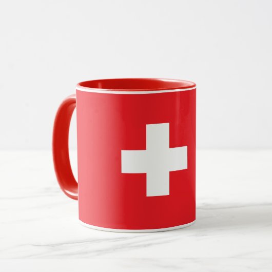 Beautiful Switzerland Flag Mug Tasse (Vorderseite Links)