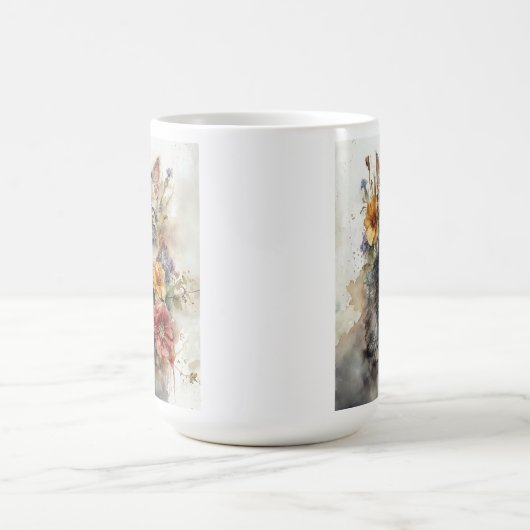 Beautiful Tabby Cat Blume Kaffeetasse (Mittel)