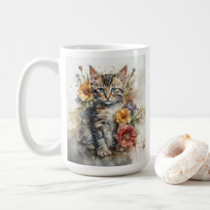 Beautiful Tabby Cat Blume Kaffeetasse