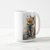 Beautiful Tabby Cat Blume Kaffeetasse (VorderseiteRechts)