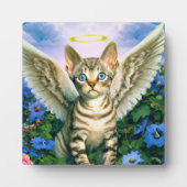 Beautiful Tabby Kitten Angel Wings Halo Fotoplatte (Vorderseite)