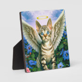 Beautiful Tabby Kitten Angel Wings Halo Fotoplatte (Vorderseite)