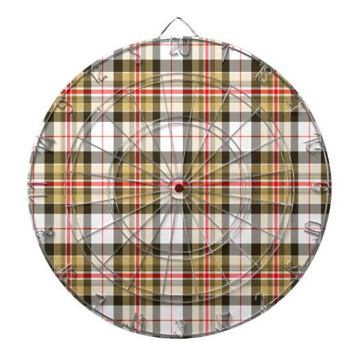 Beautiful Tan Tartan Kariert Dartscheibe (vorne)