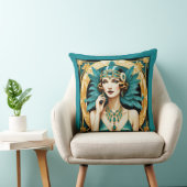 Beautiful Teal and Gold Art Deco Flapper Kissen (Stuhl )