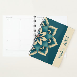 Beautiful Teal Spiritual Chic Mandala Modern  Planer