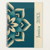 Beautiful Teal Spiritual Chic Mandala Modern  Planer (Vorderseite)