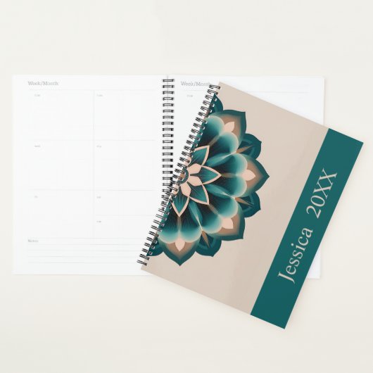 Beautiful Teal Spiritual Chic Mandala Modern Planer (Anzeige)