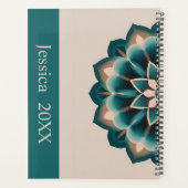 Beautiful Teal Spiritual Chic Mandala Modern  Planer (Rückseite)