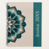 Beautiful Teal Spiritual Chic Mandala Modern Planer (Vorderseite)