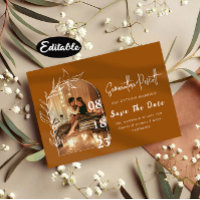 Beautiful Terracotta Arch Save The Date Invitation