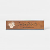 Beautiful Terracotta Boho Floral Pampas Business Schreibtischnamensplakette (Vorderseite )