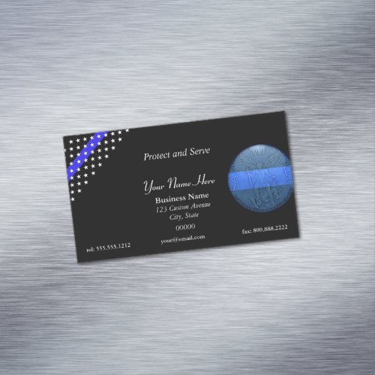 Beautiful Thin Blue Line Police St Michael Magnetische Visitenkarte (Beispiel)
