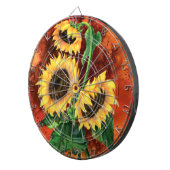 Beautiful Three Sunflowers Kunstboard - Malerei Dartscheibe (Vorderseite rechts)