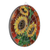 Beautiful Three Sunflowers Kunstboard - Malerei Dartscheibe (Vorderseite Links)