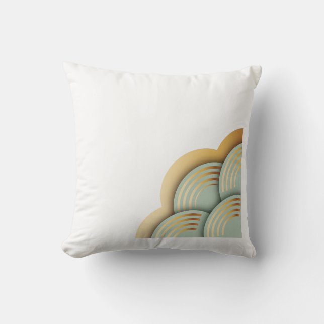 Beautiful Tibetan-Inspired Square Pillow | Boho Ze Kissen (Vorderseite)