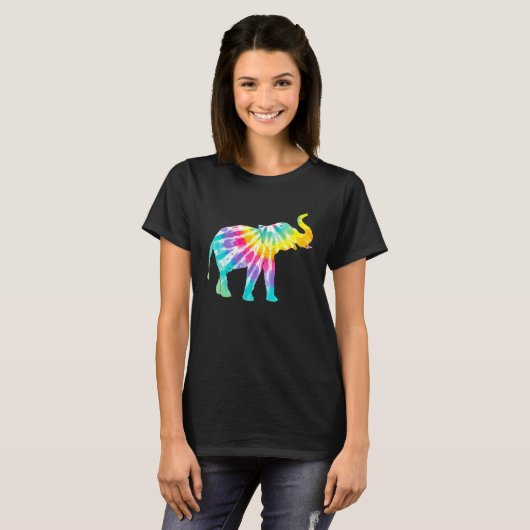 Beautiful Tie Dye Elephant T-Shirt (Vorne ganz)