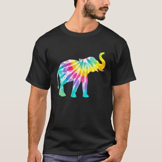 Beautiful Tie Dye Elephant T-Shirt (Vorderseite)