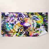 Beautiful Tiger | Farbiges Tiger Beach Handtuch (Vorderseite)