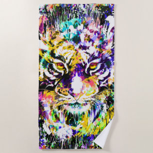 Beautiful Tiger Farbiges Tiger Beach Handtuch
