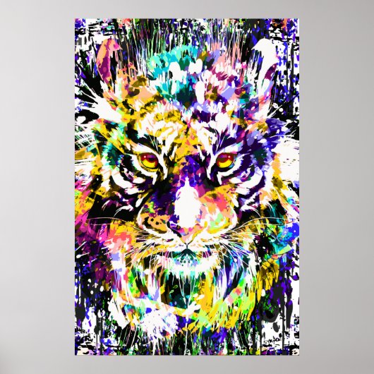 Beautiful Tiger Poster | Farbiges Tiger-Poster (Vorne)