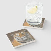 Beautiful Tiger Steinuntersetzer (Seitenansicht)