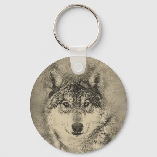 Beautiful Timber Wolf Custom Key Chain Schlüsselanhänger (Vorderseite)