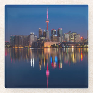 Beautiful Toronto Canada Abend Skyline Glasuntersetzer