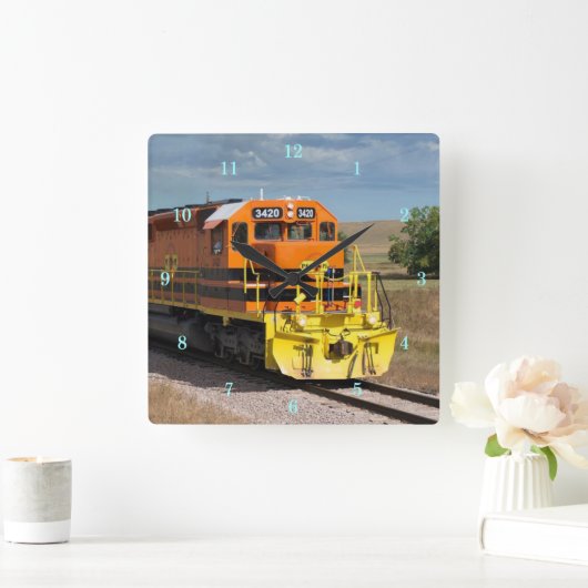 Beautiful Train Wall Clock Quadratische Wanduhr (Zuhause)