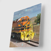 Beautiful Train Wall Clock Quadratische Wanduhr (Winkel)