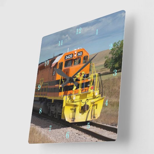 Beautiful Train Wall Clock Quadratische Wanduhr (Winkel)